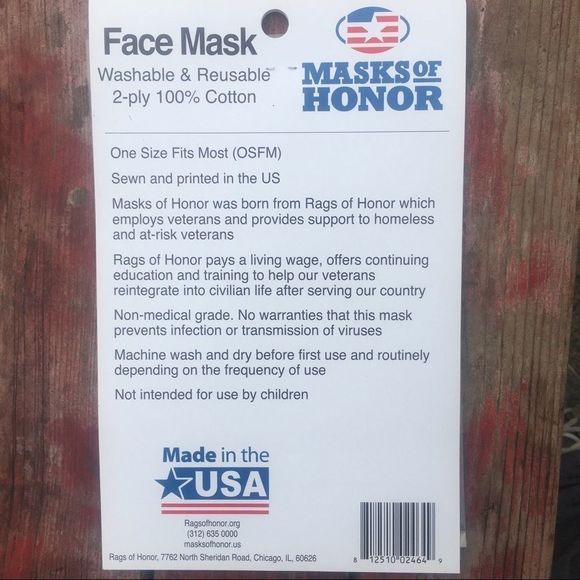 RED USA COTTON FACE COVERING PATRIOTIC 2 ply - Picture 5 of 5